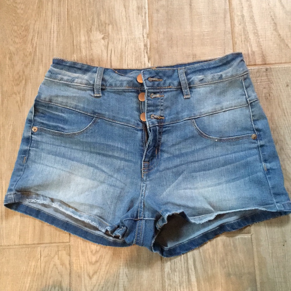 High rise jean shorts